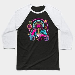 RAMEN JESUS PLANETS STARS RETRO 80'S NEON VIBE Baseball T-Shirt